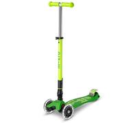 Micro Scooters | Maxi Micro Deluxe Foldable Children's Scooter | Big Wheels | Handlebar Adjustable | 5-12yrs | Boys & Girls | Green/Lime