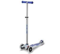 Micro Scooters | Maxi Micro LED Deluxe Children's Scooter | Light Up Wheels | Handlebar Adjustable | 5-12yrs | Boys & Girls | Blue