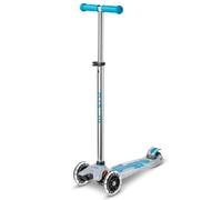 Micro Scooters | Maxi Micro LED Deluxe Children's Scooter | Light Up Wheels | Handlebar Adjustable | 5-12yrs | Boys & Girls | Aqua