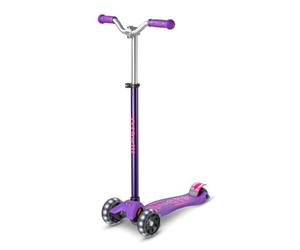 Micro Scooters | Maxi Micro Pro Balance LED Children's Scooter | Big Wheels | Handlebar Adjustable | 5-12yrs | Boys & Girls | Purple