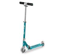 Micro Scooters | Micro Sprite Classic LED Children's Scooter | Handlebar Adjustable | Light Up Wheels | Foldable | Kickstand | 5-12yrs | Boys & Girls | Aqua