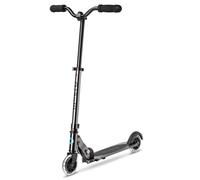 Micro Scooters | Micro Sprite LED Children's Scooter | Handlebar Adjustable | Light Up Wheels | Foldable | Kickstand | 5-12yrs | Boys & Girls | Black Mirrored
