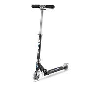 Micro Scooters | Micro Sprite LED Children's Scooter | Handlebar Adjustable | Light Up Wheels | Foldable | Kickstand | 5-12yrs | Boys & Girls | Black
