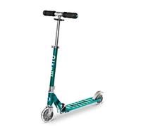 Micro Scooters | Micro Sprite LED Children's Scooter | Handlebar Adjustable | Light Up Wheels | Foldable | Kickstand | 5-12yrs | Boys & Girls | Aqua