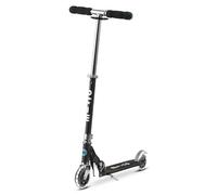 Micro Scooters | Micro Sprite LED Children's Scooter | Handlebar Adjustable | Light Up Wheels | Foldable | Kickstand | 5-12yrs | Boys & Girls | Black