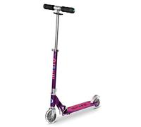 Micro Scooters | Micro Sprite LED Children's Scooter | Handlebar Adjustable | Light Up Wheels | Foldable | Kickstand | 5-12yrs | Boys & Girls | Ocean Purple