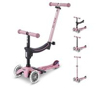 Micro Scooters | Mini Micro 2 Grow LED 4in1 Toddler's Trike | Handlebar Adjustable | Lightweight | 1-6yrs | Boys & Girls | Rose Pink