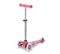 Micro Scooters | Mini Micro Deluxe Glitter LED Children's Scooter | Handlebar Adjustable | Light Up Wheels | 2-5yrs | Boys & Girls | Glitter Pink