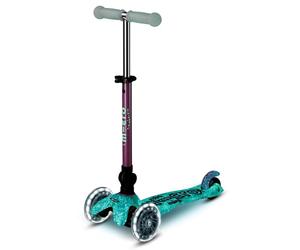Micro Scooters | Mini Micro Deluxe LED Glow - Orion Edition | Glow in the Dark Deck & Brake | Handlebar Adjustable & Foldable | Constellation Design | Ultra Lightweight | 2-5yrs | Boys & Girls | Pink