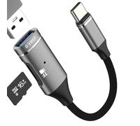 Micro SD Card Reader USB C USB OTG 3.0 Adapter TF Memory Stick for iPhone 17 16 15 Pro Max Compatible with Samsung for Apple External Digital Camera Mini Android Microsd Type C for iPad Laptop Storage