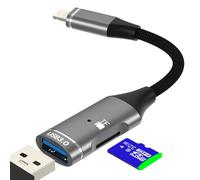 Micro SD Card Reader USB OTG 3.0 Adapter for iPhone 14 13 Pro Max for Apple for iPad Lightning Digital Camera Flash Memory Stick Storage Cable Port Compact TF Transfer Keyboard Adaptor Dongle External