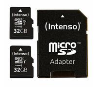 Micro Sd Memory Card With Adaptor Intenso 32 Gb X 2 NEW