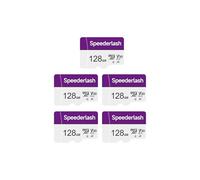 Micro SDXC Memory Card 128GB 5 Pack, Speederlash Camera Plus TF Card with Adapter, Up to 90MB/s Read Speed, 4K UHD&5K Video Support, U1, V30, A1 Rated, Waterproof, for Security Camera, Dashcam