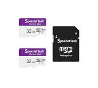 Micro SDXC Memory Card 32GB 2 Pack, Speederlash Camera Plus TF Card with Adapter, Up to 90MB/s Read Speed, 4K UHD&5K Video Support, U1 V30 A1 Rated, Waterproof, for Security Camera, Dashcam, Drones