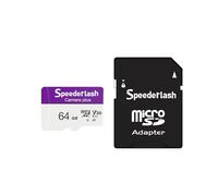Micro SDXC Memory Card 64GB, Speederlash Camera Plus TF Card with Adapter, Up to 90MB/s Read Speed, 4K UHD&5K Video Support, U1 V30 A1 Rated, Waterproof, for Security Camera, Dashcam, Drones