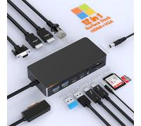 Micro-soft Surface Docking Station 12in1 - Surface Dock with Dual 4K HDMI & VGA Triple Display,100M Gigabit Ethernet,5Gbps USB Ports - Compatible with Surface Pro/Laptop/Book/Go Series for Hybrid Work