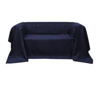 Micro-Suede Sofa Throw Navy Blue 140 x 210 cm Elastic Protective Cover with Elastic for Sofa Couch Armchair Washable Non-Slip Protects Against Dust, Pet Hair and Scratches
