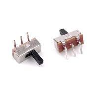 Micro Switch 20Pcs on-Off Mini Slide SS12D00 SS12D03G5 3pin Curved Needle 1P2T 2 Position Toggle Handle 5mm