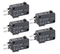 Micro Switch, XV-15-1C25 Pin Plunger (NC/NO) Plastic Snap Action Switch for Electronic Equipment (5 Pack)