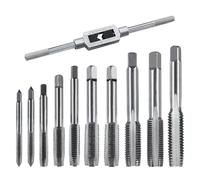 Micro Taps Bit Small Hand Screw Thread Taps Adjustable Reamer Tap Wrench Set High Speed Steel Thread Cutter Set M6/M7/M8/M10/M12 for Wood, Plastic, Aluminum Or Others