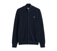 Micro Textured Cotton Zip Cardigan - male - Gant - Cardigans - Blue - 2XL - Knitwear 2XL