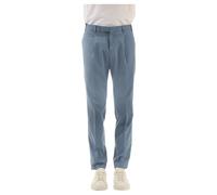 Micro Textured Stretch Cotton Trousers- male- PT Torino- Chinos- Blue- M- Trousers M