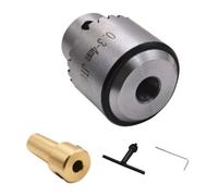 Micro Three Jaw Drill Chuck Adapter for Electric Drill and Lathe | Stainless Steel, Silver Finish, Light Weight Build, Wear Resistant, Anti Impact, Includes Chuck Key
