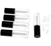 Micro Trader 5 X 1.2ml Black Cap Empty Lip Gloss Tubes Transparent Bottles Travelling