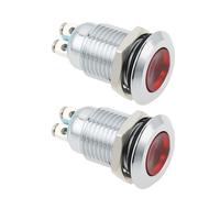 Micro Traders 2pcs 15mm Car Dashboards Indicator 12V DC 15mA for Automotive Dashboards Motorcycles (Red)
