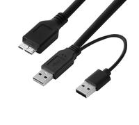 Micro USB 3.0 Male to USB Male Y-Splitter Cable,SuperSpeed Dual Power Supply Lead Cable for Portable External Hard Drives and SSD Compatible with Seagate/Samsung/WD and more(0.5m)