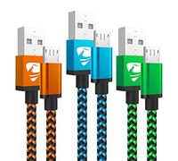 Micro USB Cable 2M 3Pack Android Charger Cable Braided Android Charger Lead Fast Charging Cable for Samsung Galaxy S6 S7 Edge S5 A6 J3 J4 plus J5 J6 J7, Huawei LG Lenovo Moto E5, Tablet, PS4