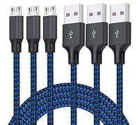 Micro USB Cable, 3Pack 6FT Android Charger Cord Long Nylon Braided Sync and Fast Charging Cables Compatible Samsung Galaxy S6 S7 Edge, Kindle, Android & Windows Smartphones, Xbox, PS4 and More-Blue