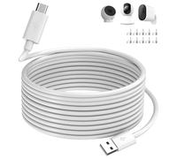 Micro USB Cable 5M, Power extension Cable Compatible with Mi 360°Home Camera 2K Pro/Smart Camera C300,EZVIZ,Wyze Cam,Blink,Eufy,extra long Micro USB Power Charging Cord for Security Cameras,White