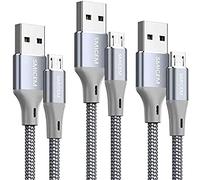 Micro USB Cable, Micro Charging Cable Super Long Fast Charging Speed 3M (3 Pack), Micro USB Charger Cable, Compatible with Samsung HTC, Sony, Galaxy, LG, PS4, Android and Others, Nylon Braided Cables