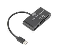 Micro USB Card Reader, OTG Transfer Files, High Transfer Speed Stable Performance, Made of ABS Material Wear Resistant and Durable Support Memory Card U Disk for Android