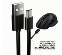 Micro Usb Charging Cable For Razer Basilisk Viper Ultimate Naga Pro Mouse Black