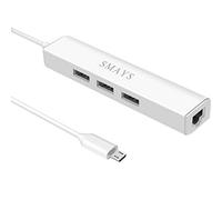 Micro USB LAN Adaptor with RJ45 3 USB Hub for TV Stick Streaming Device