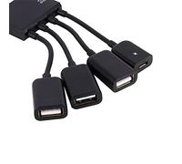 Micro USB OTG Host Hub Connector, Micro USB OTG Host Hub Adapter Work Multifunctional Simultaneously Portable for Office for Indoor
