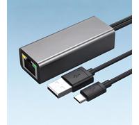 Micro USB to Ethernet Adapter with 1M Power Cable, Compatible with Fire TV Stick Lite/4K/4K Max, Chromecast 1/2/3/Audio, Google Home Mini, Roku Express 4K - USB to RJ45 LAN Adapter