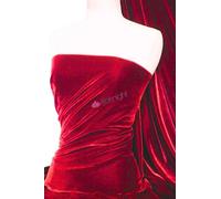 Micro Velvet Material, Non-Stretch Velour, Soft Furnishing & Craft Velour Fabric, Home Cinema Rooms & Acoustics, Same Day Dispatch, Sold by The Metre, by Tia Knight (Deep Red)