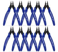 Micro Wire Cutters for Crafting - 10 Pack Small Flush Cutters for Jewelry Making Mini Wire Snips Zip Tie Cutter - Model Nippers Side Cutter Pliers Precision Diagonal Cutting Pliers for Electrical-Blue