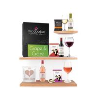 MicroBarBox Grape and Graze Wine and Snack Gift Set in a Premium Luxury Gift Box | Red, White and White Zinfandel Wine | Premium Snacks