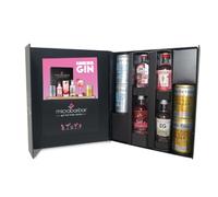 MicroBarBox Pink Gin Gift Set with Tonic in a Premium Luxury Gift Box | Gift for Women | including Gordons, Beefeater, Boe Peach & Hibiscus, Edinburgh Rhubarb & Ginger Gin
