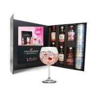 MicroBarBox Pink Gin Heaven Gift Set in a Premium Luxury Gift Box | Gift for Her, Gift for Women | Features 6 Premium Pink Gins & Tonic including Edinburgh, Mermaid, Boe and Gordons
