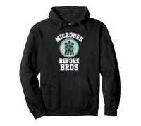 Microbes Before Bros Funny Microbiologist Lab Science Pullover Hoodie