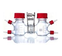 Microbial Fuel Reactor, Dual-Cell Electrochemical Reaction Chamber with Proton Exchange Membrane, 100-2000ml Capacity for Lab Fluid Experiments