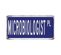 Microbiologist Navy Blue 6x12 Inch Metal Sign Personalized Patio Living Room Laundry Room Decor for Men Garage Signs Retro Career Street Profession Tin Signs for Terrace