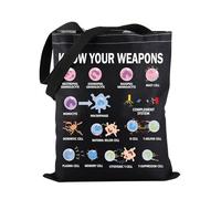 Microbiology Tote Bag Know Your Weapon Tote Bag Scientist Biologist Tote Bag Immune System Cells Gift (Know Your Weapon TOTE)