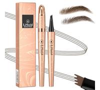 Microblading Eyebrow Pen-2026 New Eyebrow Pencil with 4 Fork Tip for Natural-Looking Hair-Like Defined Brows, Long-Lasting for 24 HR Wear, Waterproof Eyebrow Pen Dark Brown