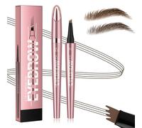 Microblading Eyebrow Pen-2026 New Magic Eyebrow Pencil with 4 Fork Tip for Natural-Looking Hair-Like Defined Brows, Long-Lasting for 24 HR Wear, Waterproof Eyebrow Pen - Dark Brown